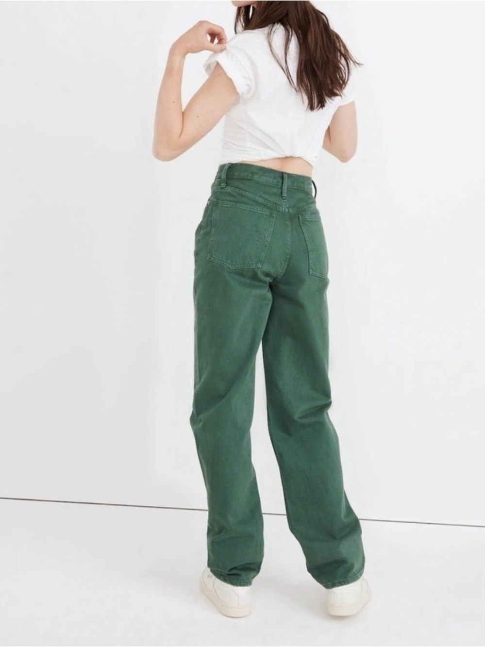 Madewell Baggy Straight Jeans Garment-Dyed Edition Hemlock Green NWT - Picture 8 of 8